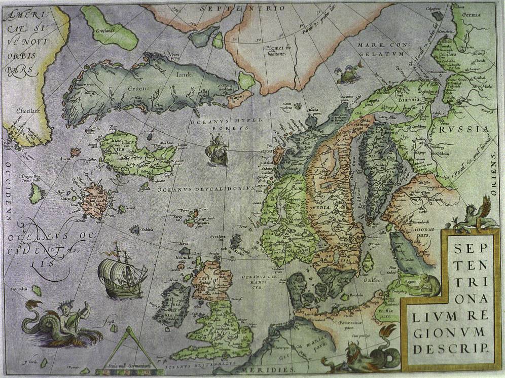 Абрахам Ортелиус Abraham Ortelius Septentrionalivm Regionvm descrip 1570